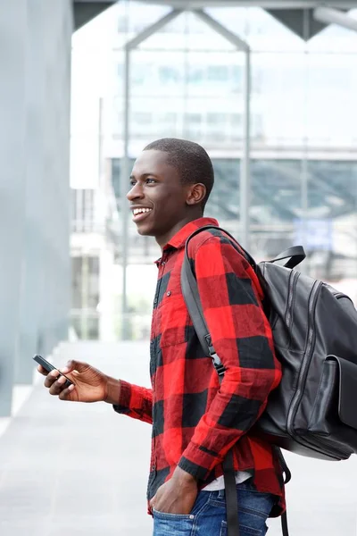 African student at railway station — Stock Photo, Image