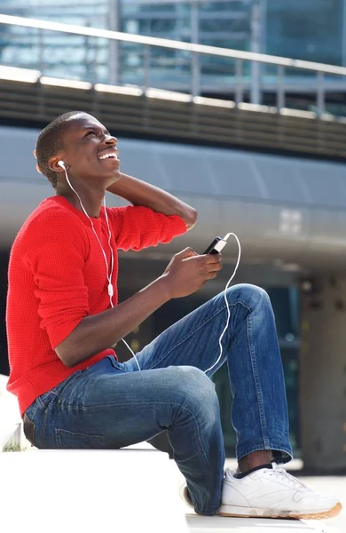 Man enjoying listening music — Stock Photo, Image