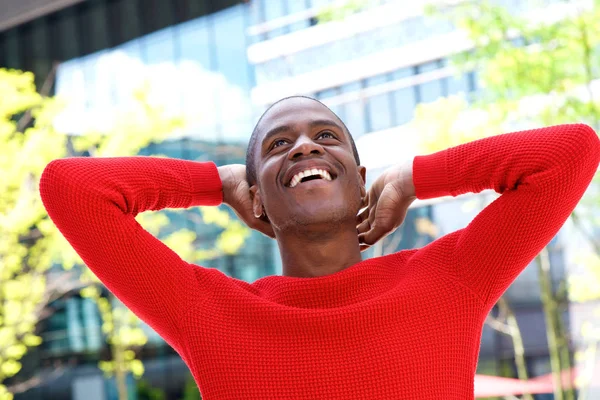Handsome black man laughing — Stock Photo, Image