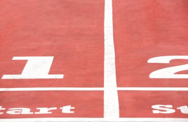 Başlangıç çizgisine atletik Stadı 