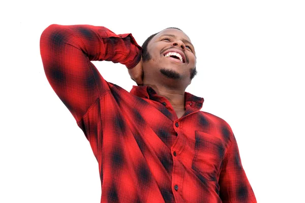 Αφρικανική αμερικανική άνθρωπος που γελάει — Φωτογραφία Αρχείου