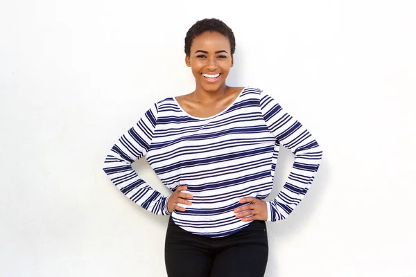 Menina em camisa listrada — Fotografia de Stock