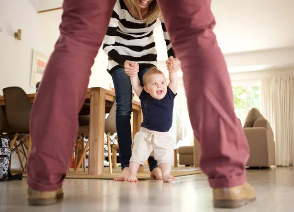 Baby boy learning to walk — Stock Photo, Image