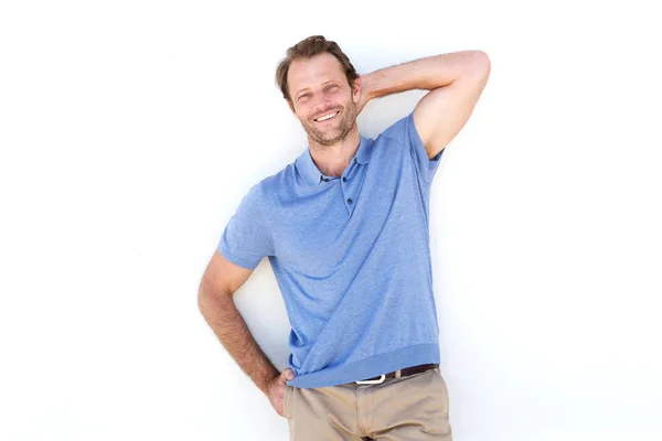 Man laughing with hand behind head — Stock Photo, Image