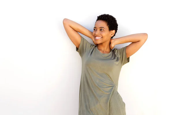 Femme afro-américaine souriante — Photo