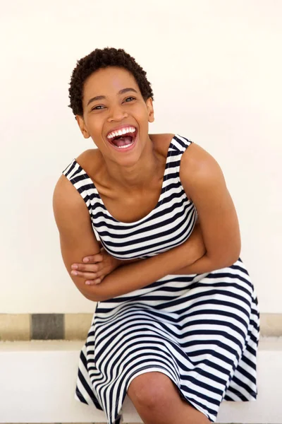 Laughing black woman — Stock Photo, Image