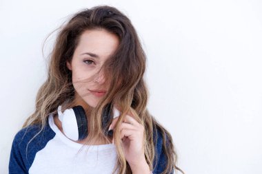 kadın baş telefonları ile 