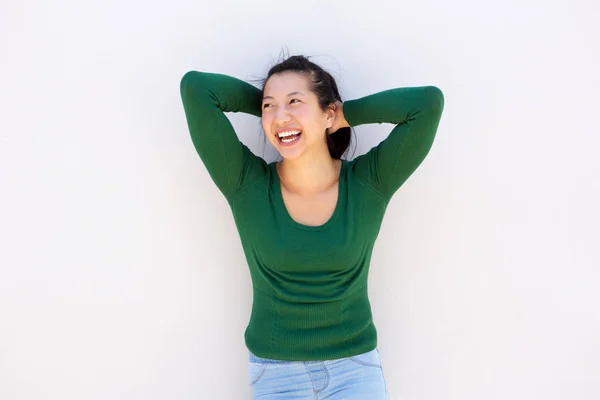 Glada asiatisk kvinna — Stockfoto