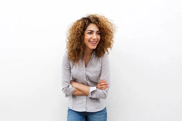 Mujer con el pelo rizado —  Fotos de Stock