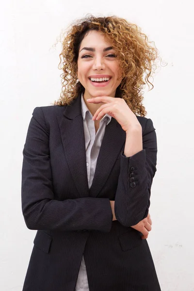 Young business woman smiling — Stock Photo, Image