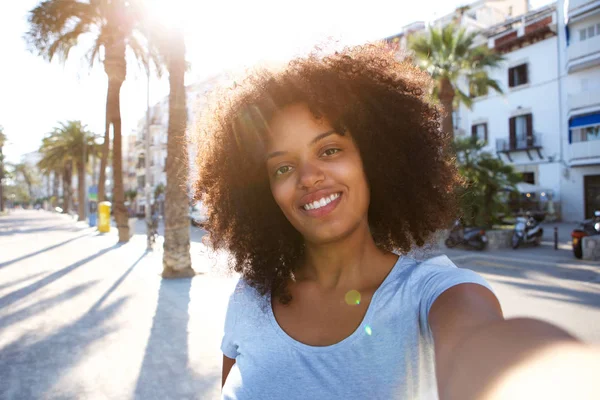 Selfie retrato de mujer — Foto de Stock