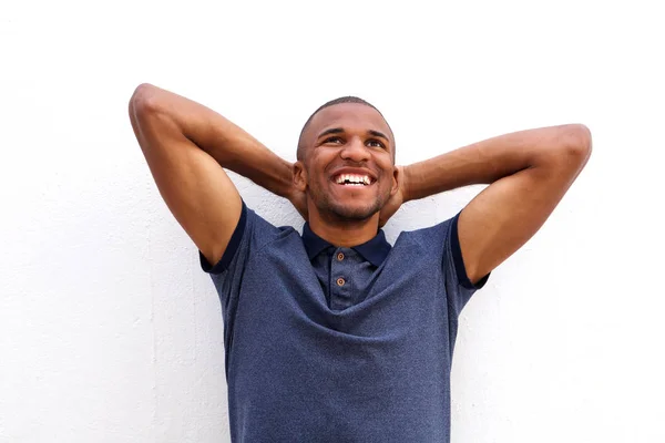 Man standing relaxed and looking up — Stock Photo, Image