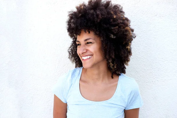 Laughing woman with curly hair — Stock Photo, Image