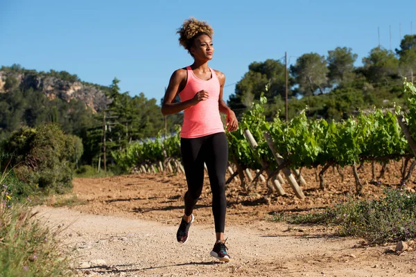 Healthy black female runner — Stock Photo, Image