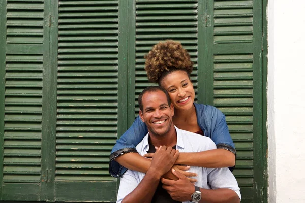 Retrato Pareja Romántica Hermosa Abrazo Riendo —  Fotos de Stock