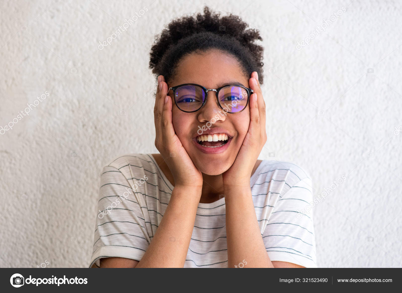 Smiling Young African American Woman Looking