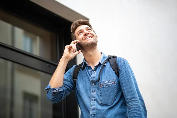 Portrait Middle Age Man Talking Cellphone — Stock Photo, Image