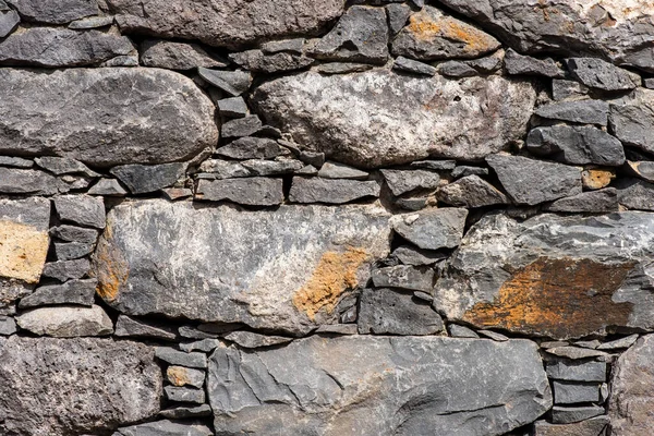 Fechar Velho Muro Rural Pedra Cinza — Fotografia de Stock