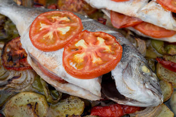 Gilt-head bream baked