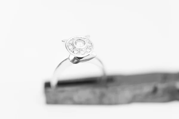 Platinum and diamonds ring — Stock Photo, Image