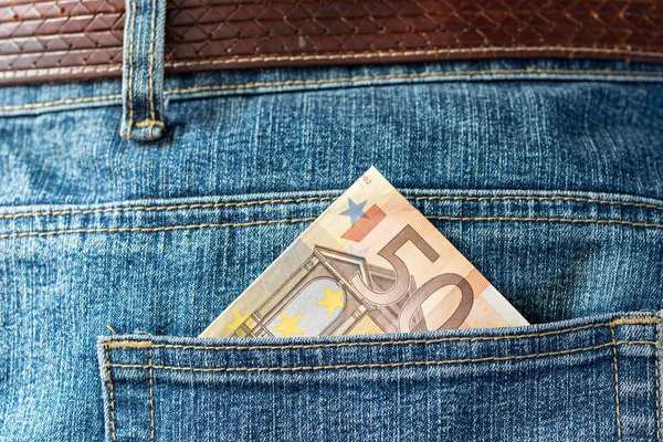 Money pocket pants — Stock Photo, Image