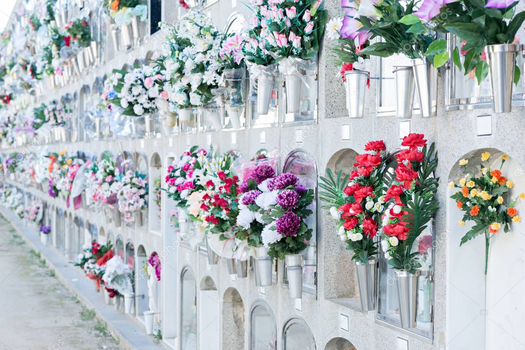 Flowers in a cemetery