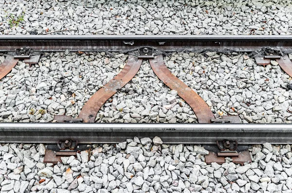 Detail rail tracks — Stock Photo, Image