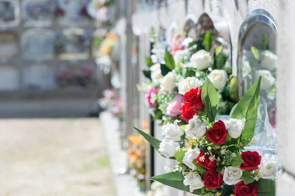 Flowers in a cemetery