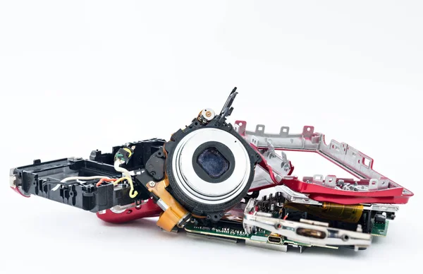 Zdemontowany aparat kompaktowy — Zdjęcie stockowe