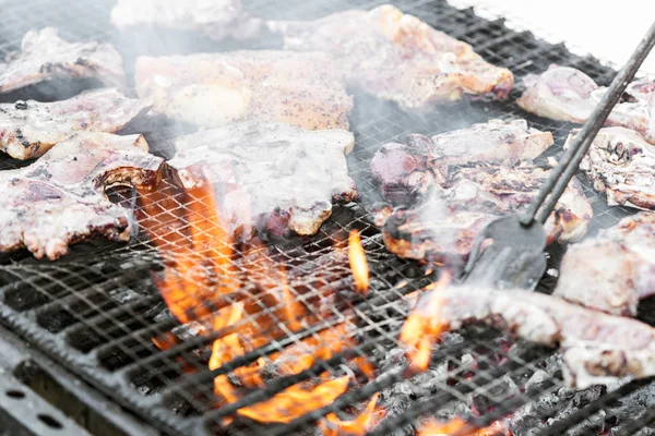 Fleischgrill-Detail — Stockfoto