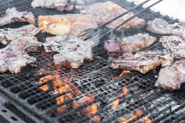 Fleischgrill-Detail — Stockfoto