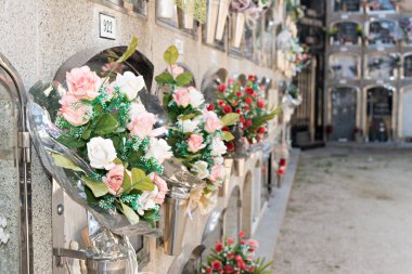 Oluşumdaki mezarların ve mezar nişlerinin ayrıntıları 