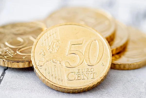 União Europeia, moedas e letras — Fotografia de Stock