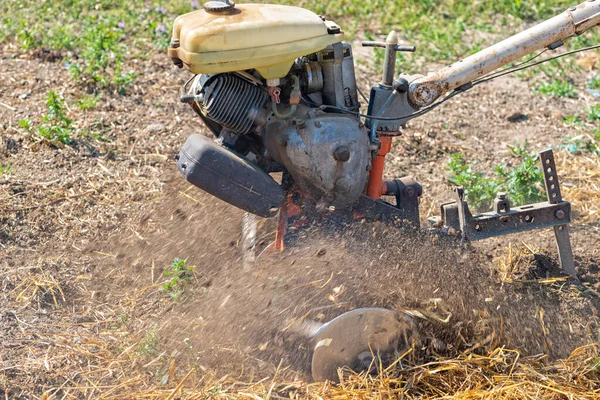 Detail Monocultor Preparing Field Able Sow — Stock Photo, Image