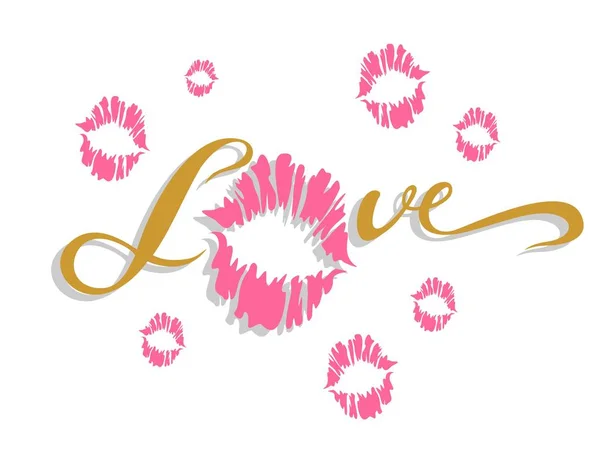 Amour Des Lettres Embrasse Valentines Élégant Conception Des Cartes Vecteur — Image vectorielle