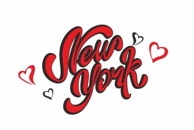  New York. Lettering.Travel. Turizm endüstrisi için tasarım konsepti. Vektör çizim.