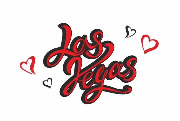 Las Vegas Lettering Travel Designkonceptet För Turistnäringen Vektorillustration — Stock vektor