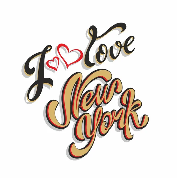 Jag Älskar New York Lettering Travel Designkonceptet För Turistnäringen Vektorillustration — Stock vektor