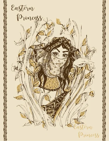 Giovane Principessa Immagine Favolosa Illustrazione Grafica Elegante Illustrazione Del Libro — Vettoriale Stock