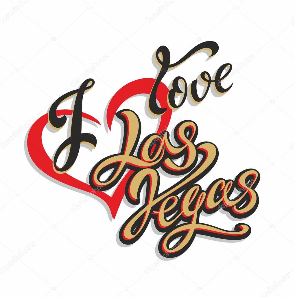 I love las Vegas. Lettering.Travel. The design concept for the tourism industry. Vector illustration.