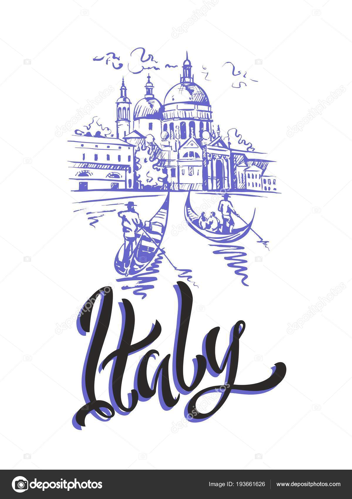 Vettore Venezia Disegno Bianco E Nero Viaggio Viaggio