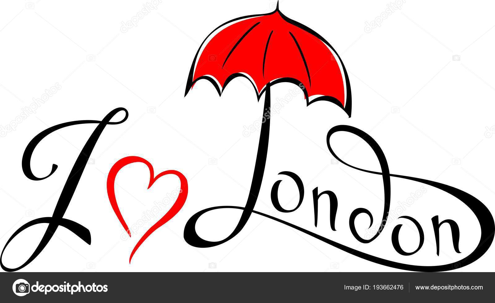 I Love London Lettering Hand Drawn Vector Illustration - 