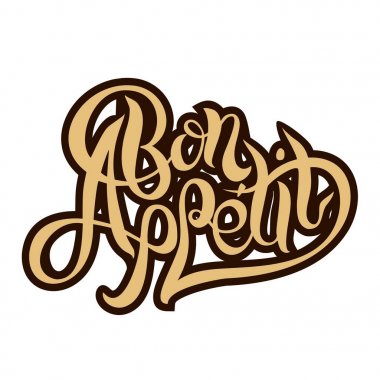 Afiyet olsun. Şık tasarımı için yazı. El hat. Vektör