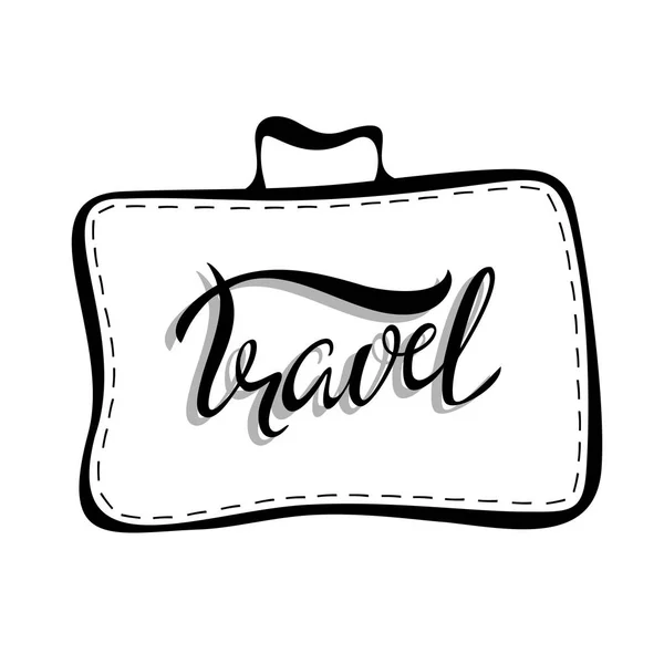 Viajar Cartas Maleta Viaje Unas Vacaciones Concepto Diseño Del Turismo — Vector de stock