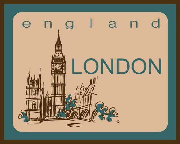 Путешествие Поездка Англию Лондон Скетч Биг Бен Концепция Дизайна Индустрии — стоковый вектор