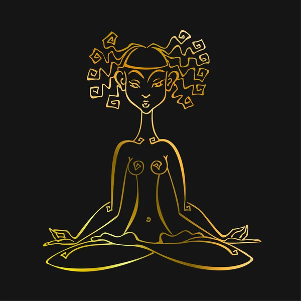 Reiki Session Girl Energy Flow Meditation Spiritual Energy Alternative Medicine — Stock Vector