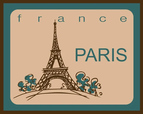 Podróży Wycieczka Francji Paryża Szkic Koncepcja Dla Branży Turystycznej Ilustracja — Wektor stockowy