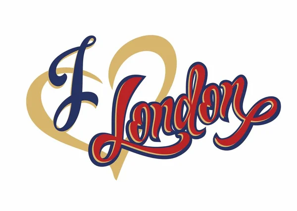 Jag Älskar London Lettering Travel Designkonceptet För Turistnäringen Vektorillustration — Stock vektor