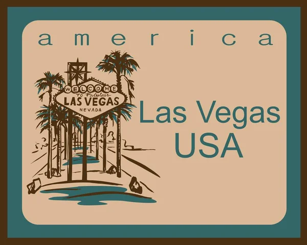 アメリカ合衆国への旅行 ラスベガスの街 スケッチ 観光産業のデザイン コンセプト ベクトル図 — ストックベクタ