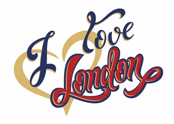Jag Älskar London Lettering Travel Designkonceptet För Turistnäringen Vektorillustration — Stock vektor